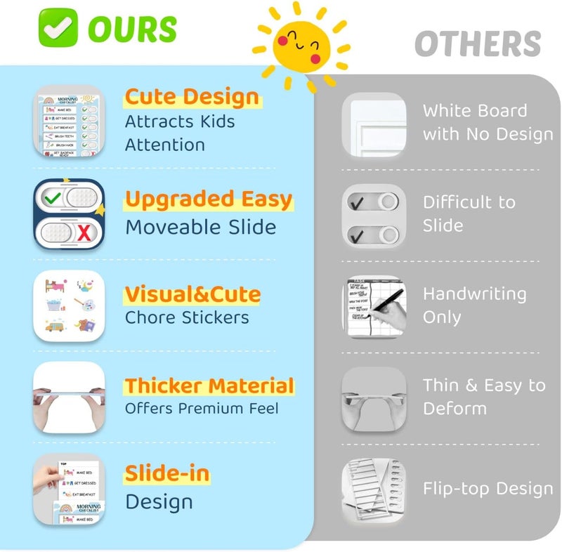 CustomMaster 2 in 1 Bedtime/Morning Routine Chart for Kids Toddlers, Magnetic Chore Chart for Kids, Cute Visual Schedule for Kids Schedule Board for Home, Kids Checklist to Do List ADHD Tools for Kids - Image 2